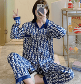 Fancy Silk Pajama Set - Blue
