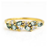 Small Fresh Marquise Cut Leaf Ring