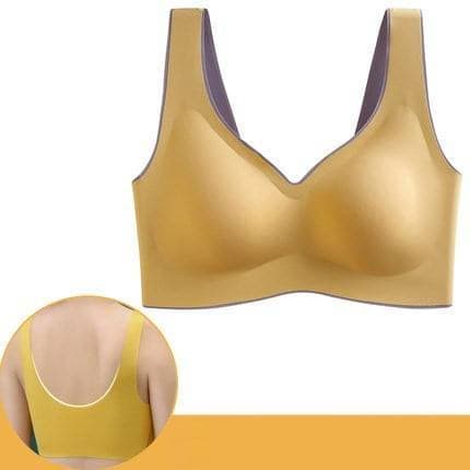 Soft Spandex Seamless Wire free Bra - Mustard