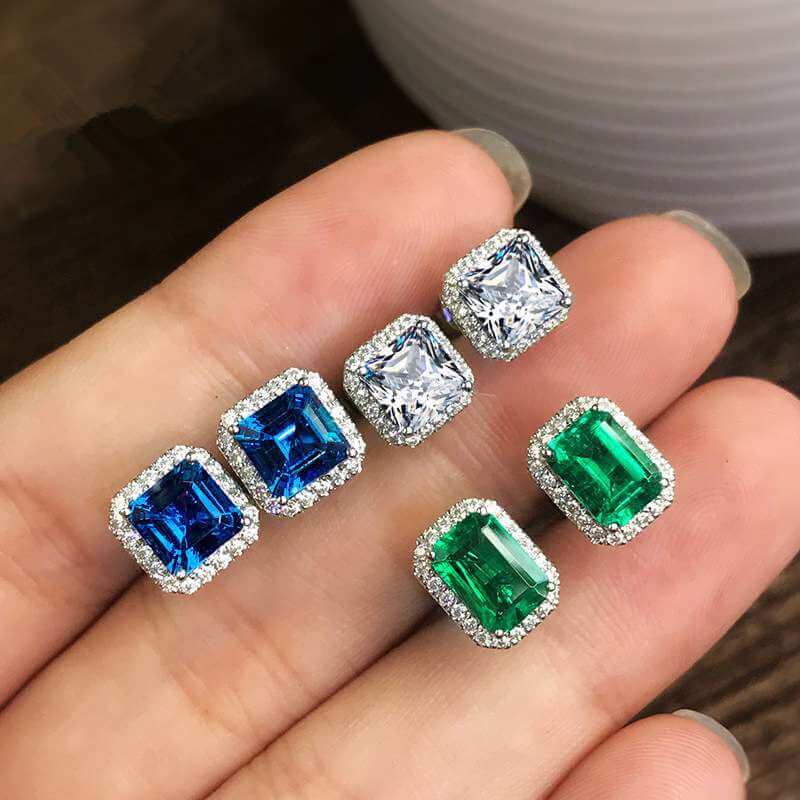 Square Crystal stud Earrings