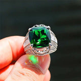 Square Green Stone Vintage Ring