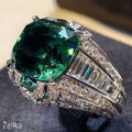 Square Green Stone Vintage Ring