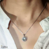 Sun Flower Large Round CZ Filled Necklace