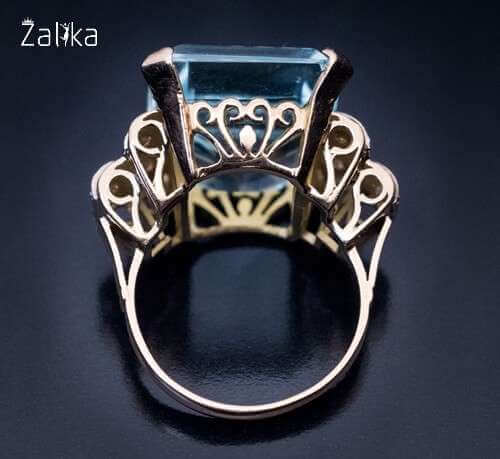 Super Big Pure Light Blue Zircon Ring