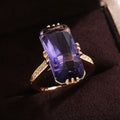 Super Big Pure Royal Purple Zircon Rings