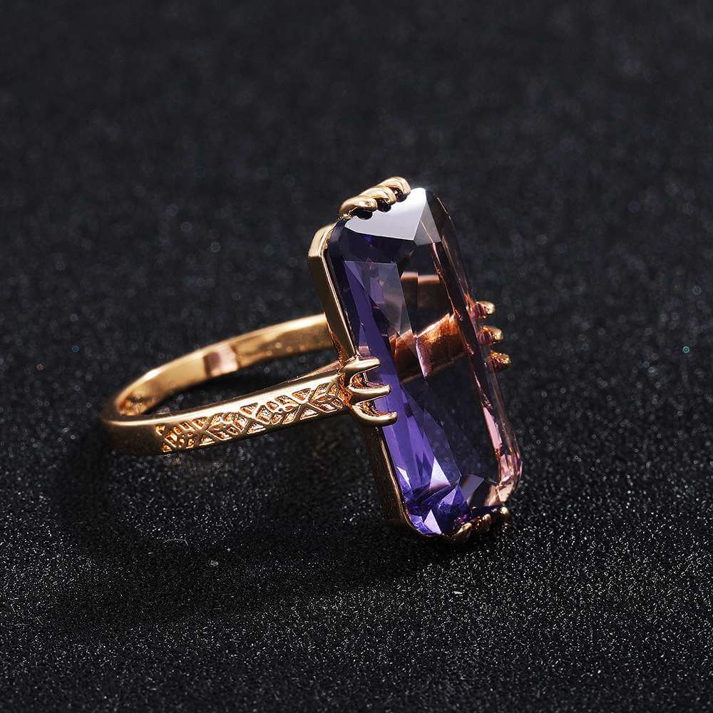 Super Big Pure Royal Purple Zircon Rings