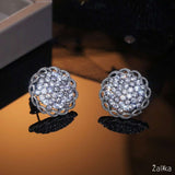 Big Round Flower Stud Earrings