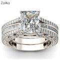 Three Pieces 925 Silver Ring Set
