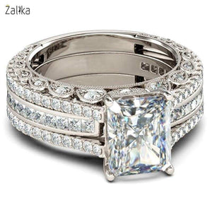 fashion silver ring set