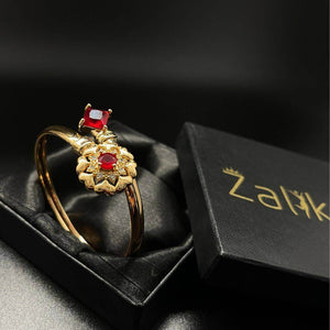 Twister red ruby 18k Gold plated Bangle