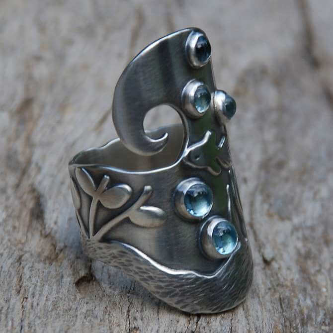Underwater World Silver Ring