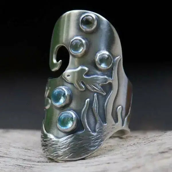 Underwater World Silver Ring