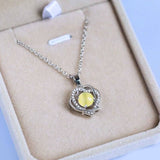 Unique Heart Zircon moonstone Necklace