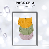Pack Of 3 Lace Panty (Green, Mustard, Lilac)