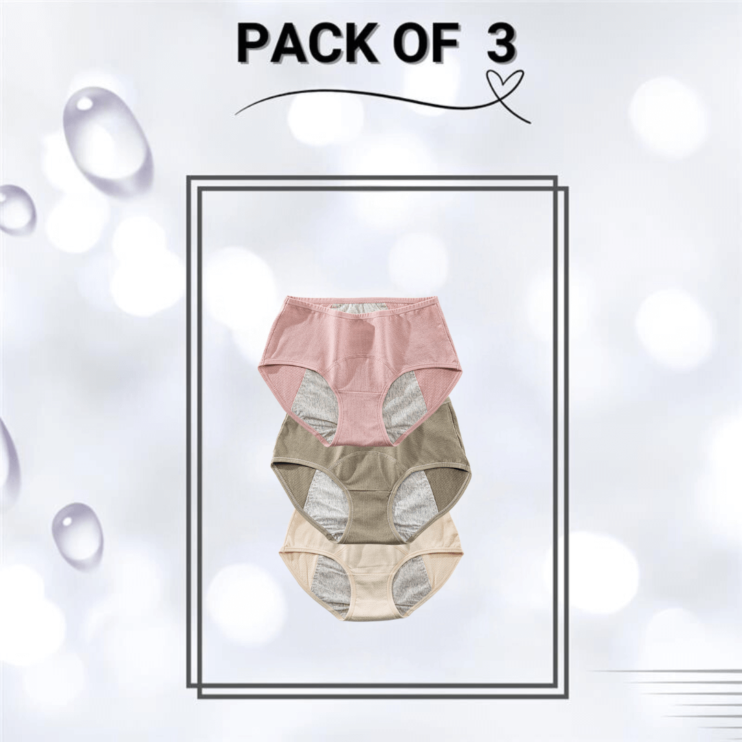 Pack Of 3 Period Panty-XL (Pink, Light Green, beige)