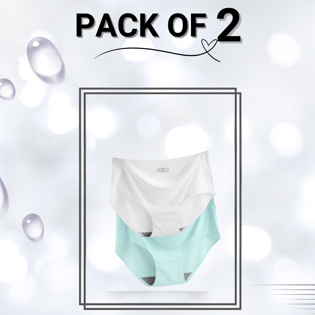 Seamless Panties Pack Of 2 (Large){White, Light Green}