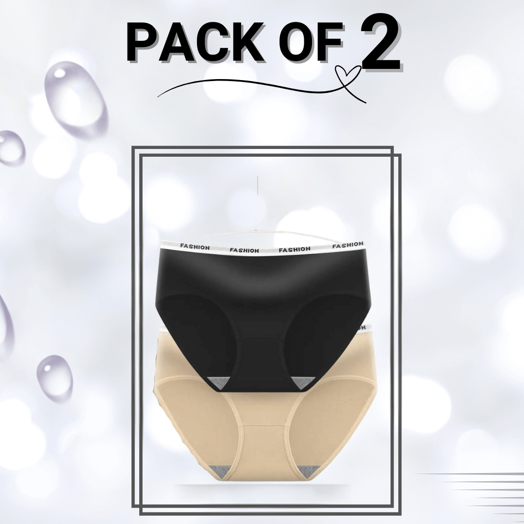 Cotton Stretchable  panties Pack Of 2 (Black , Skin )