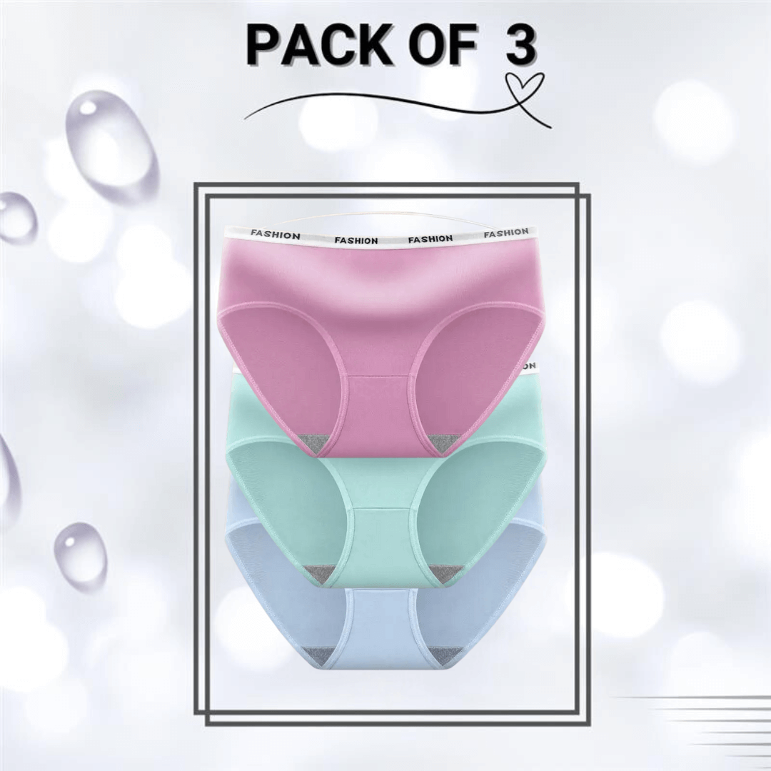 Cotton Stretchable panties Pack Of 3 (Pink, Sea green, Sky blue)
