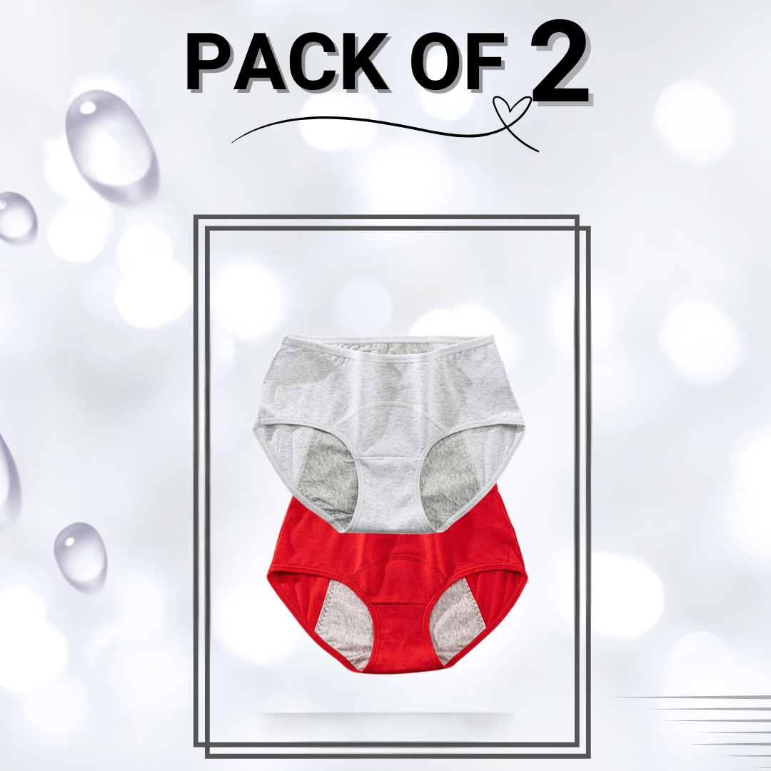 Pack Of 2 Period Panty-XL (Red, Gray)