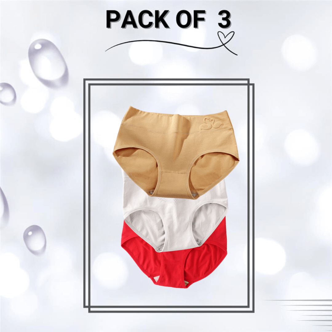 Pack Of 3 Period Panty (Skin, Gray, Red)