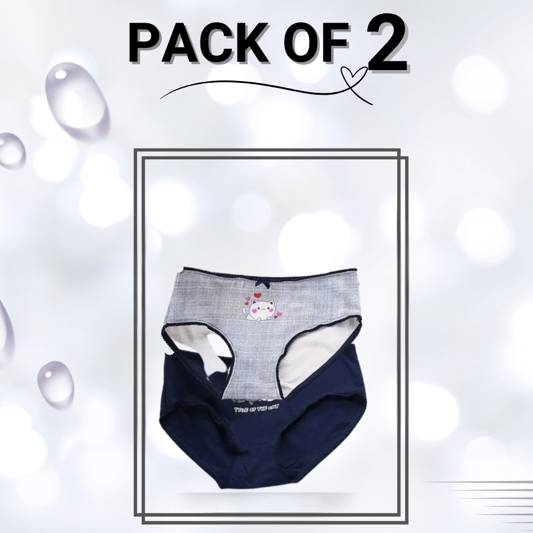 Pack Of 2 EveryDay Panty-Small (White, Blue)