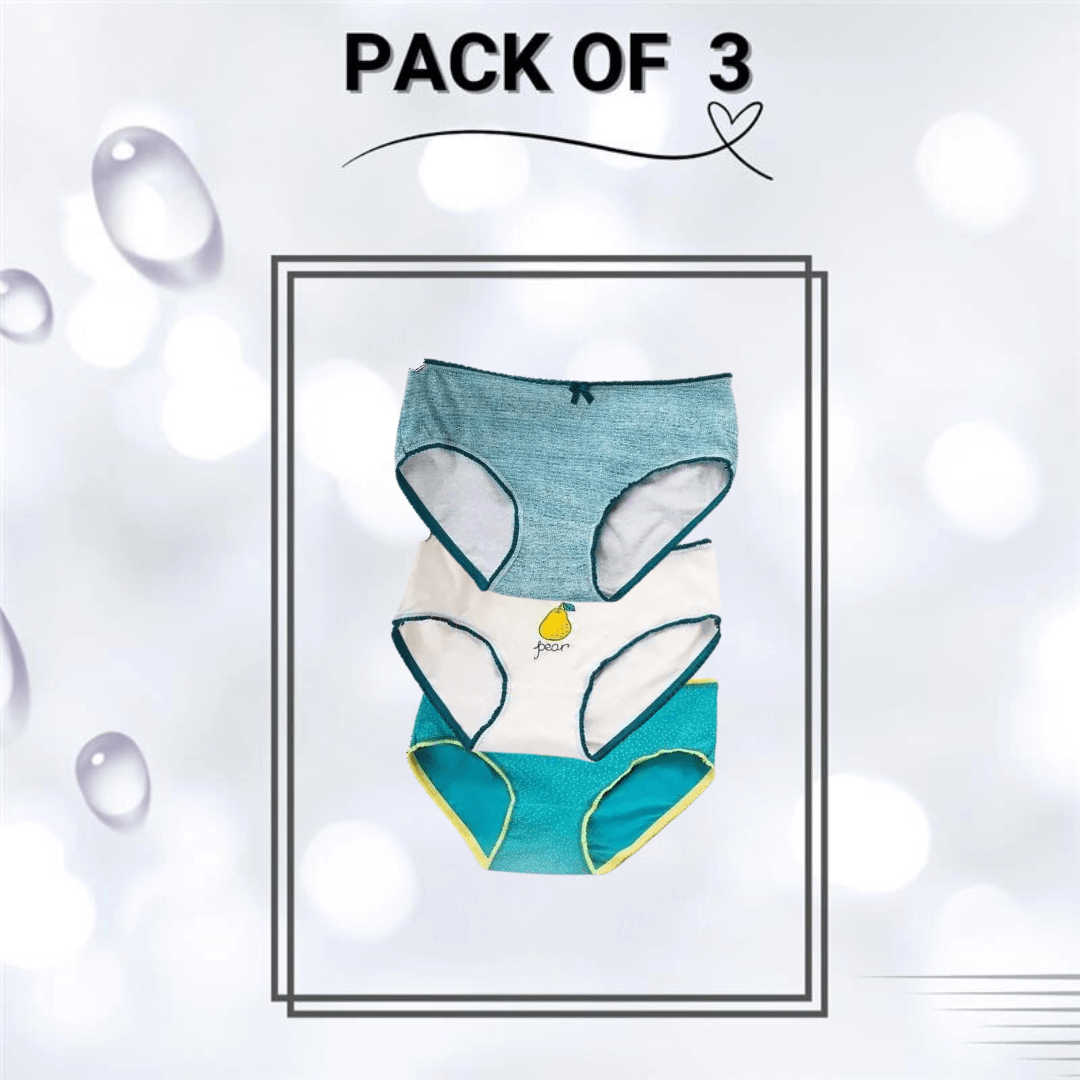 Pack Of 3 EveryDay Panty-Medium (White, Green, Light Green)