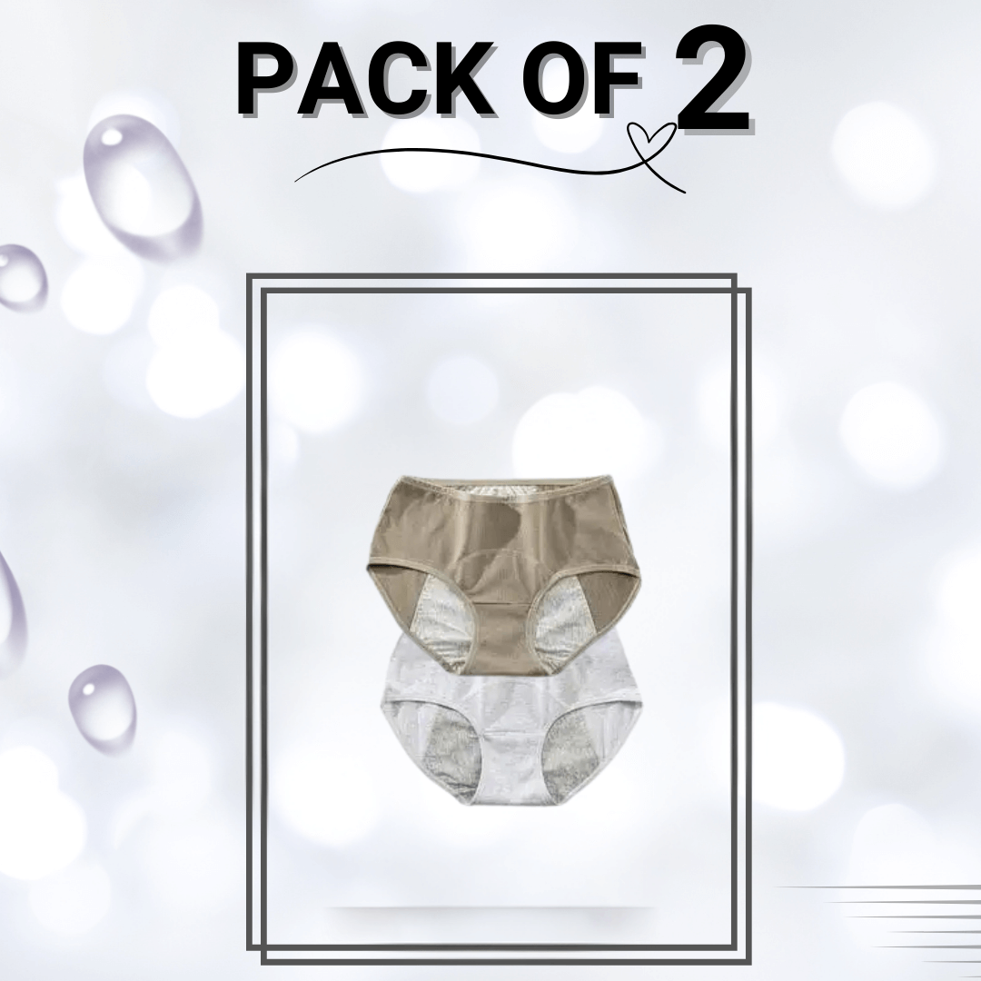 Pack Of 2 Period Panty-Large (Gray, Green)