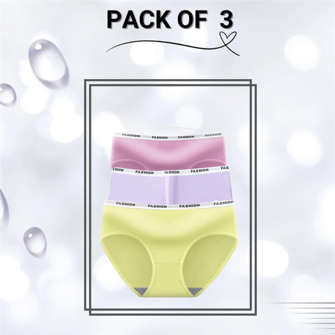 Cotton Stretchable panties Pack Of 3 (Dark Pink, Lilac , Yellow)