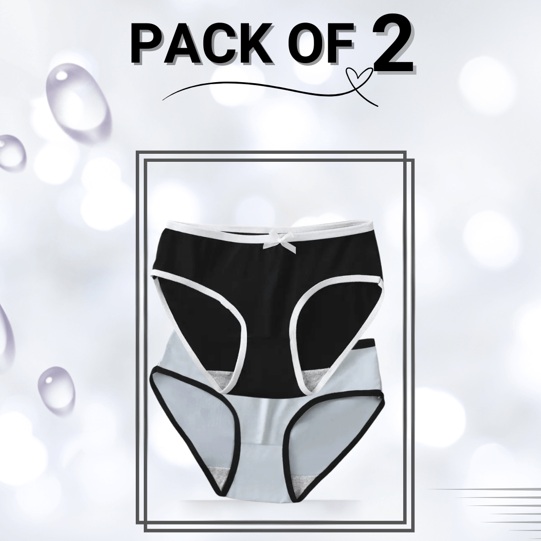 Cotton Panties Pack Of 2 (Large)( Black, Grey)
