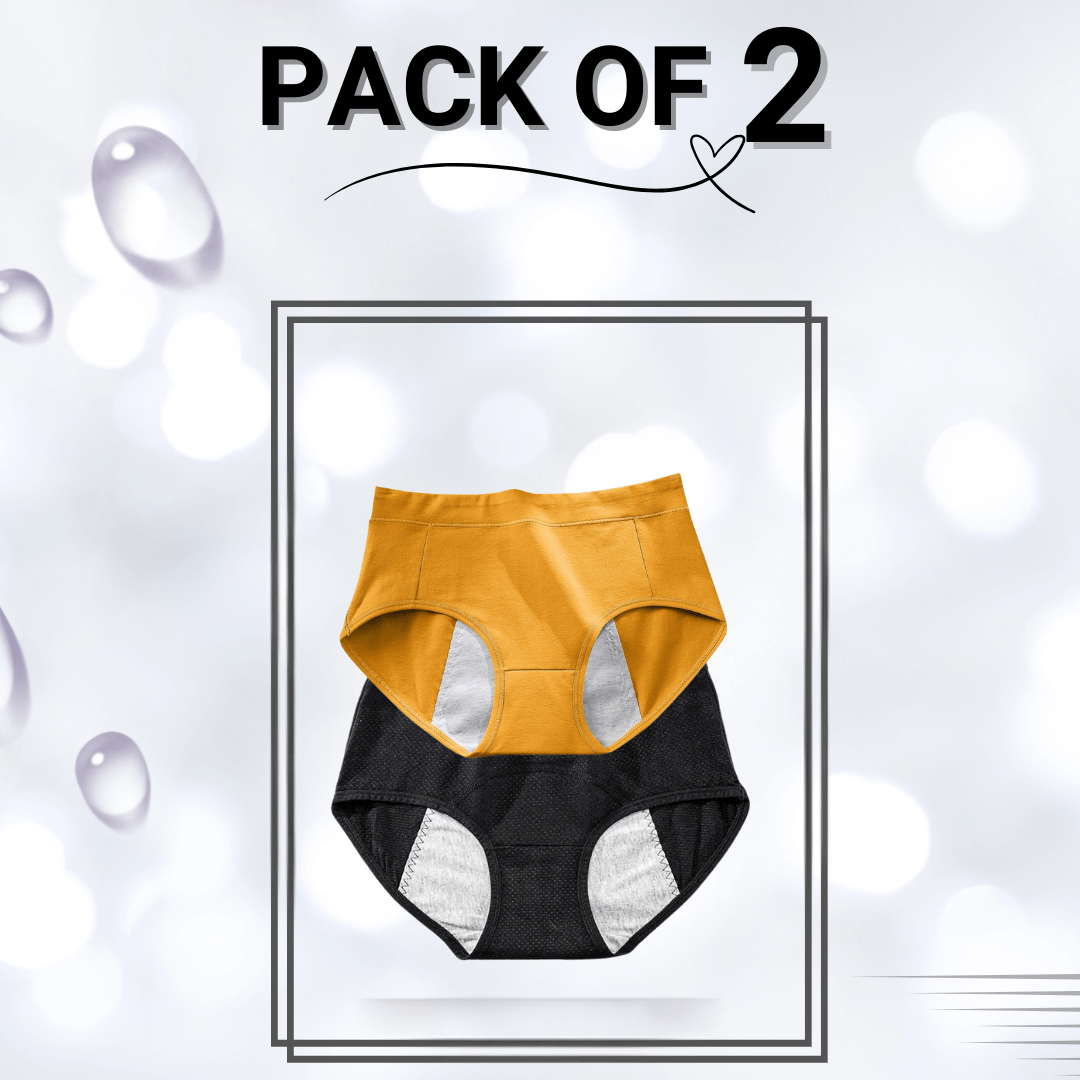 Pack Of 2 Period Panty (Mustard, Black)