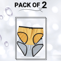 Cotton Panties Pack Of 2 (Medium) (Dark grey , Yellow)