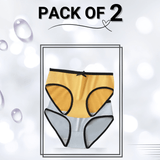 Cotton Panties Pack Of 2 (Medium) (Dark grey , Yellow)
