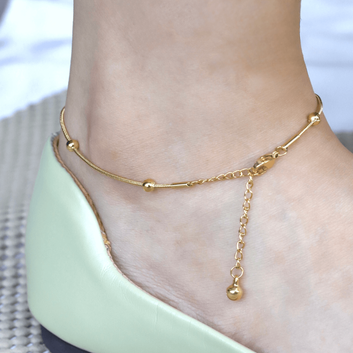 Stainless Steel Beads Chain Anklet