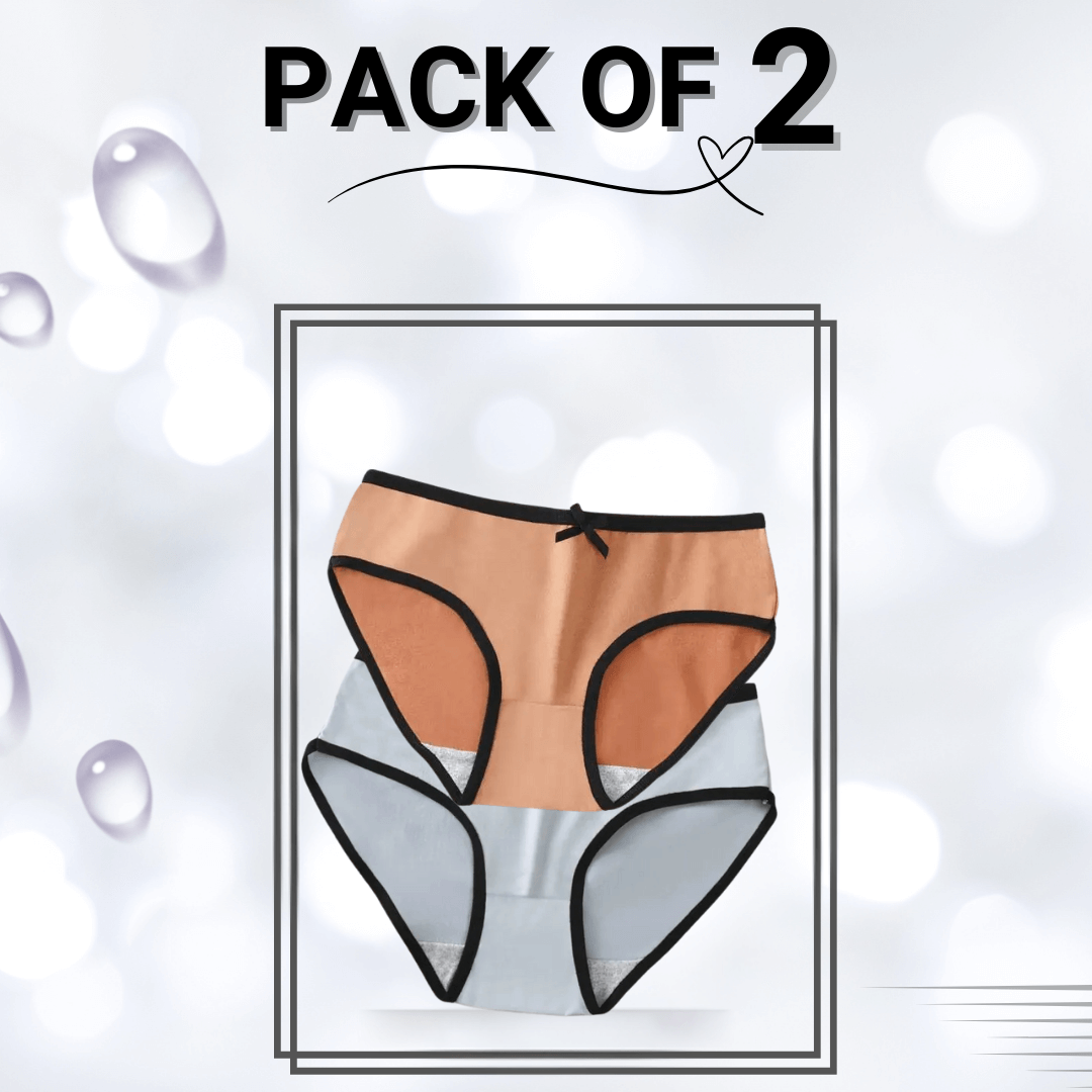 Cotton Panties Pack Of 2  (brown, grey)
