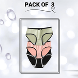 Cotton Panties Pack Of 3 (Black,Green,Peach)