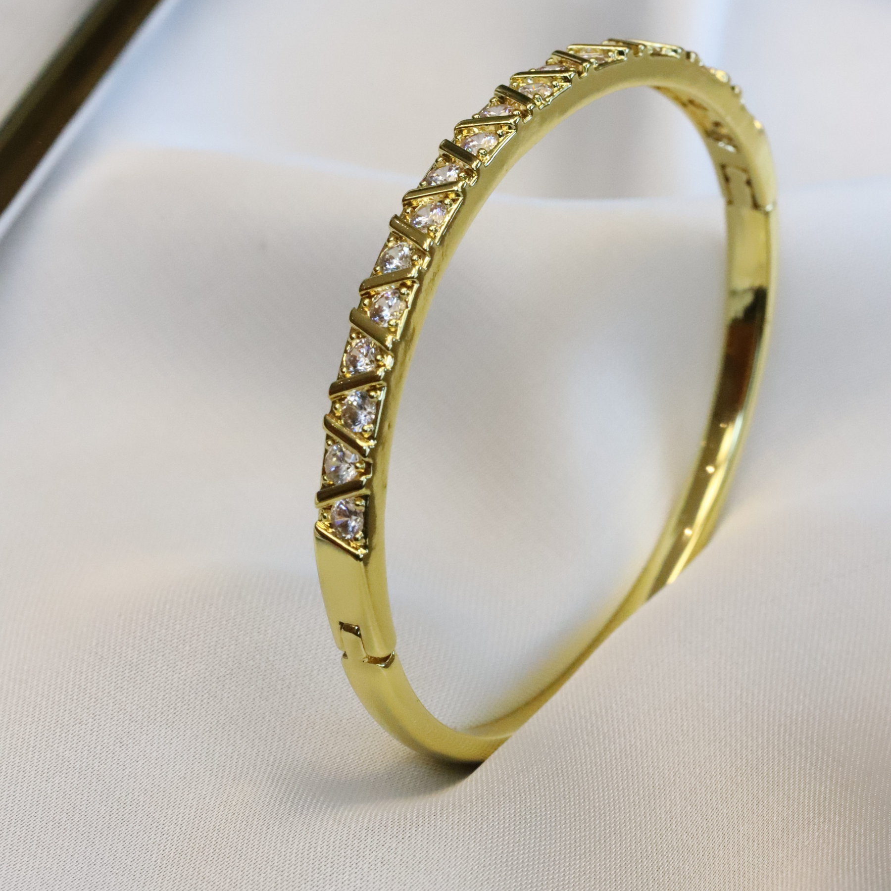 Engraved Diamond Eternity Bangle