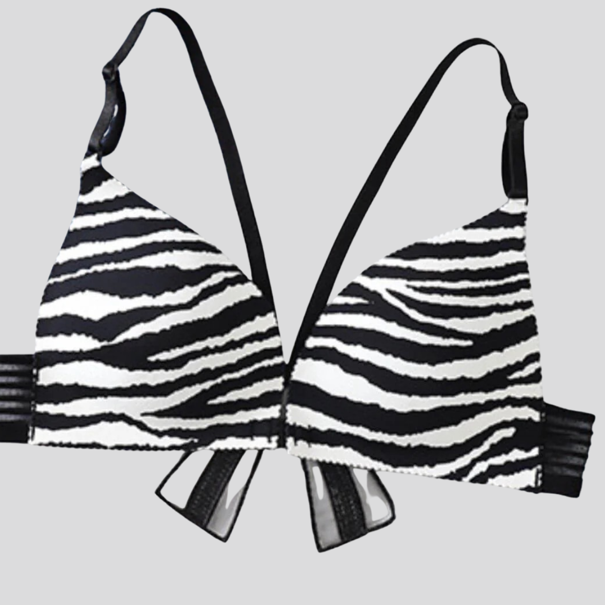 Front open zebra line Bra