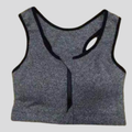 Fitness wear Zipper Yoga Bra - Gray