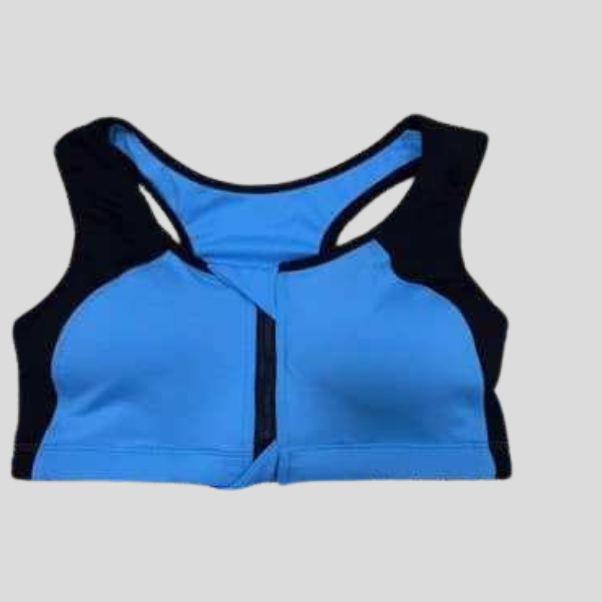 Fitness wear Front Zipper Yoga Bra - Blue