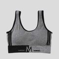 Fitness Letters Bralette Bra - Gray