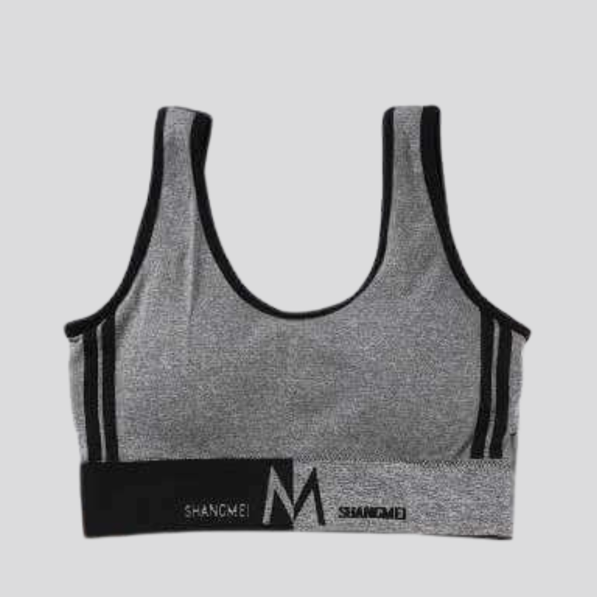 Fitness Letters Bralette Bra - Gray