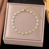 Elegant Blue Enamel Flower bracelet