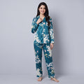 Floral Ladies Pajama Set - Teal