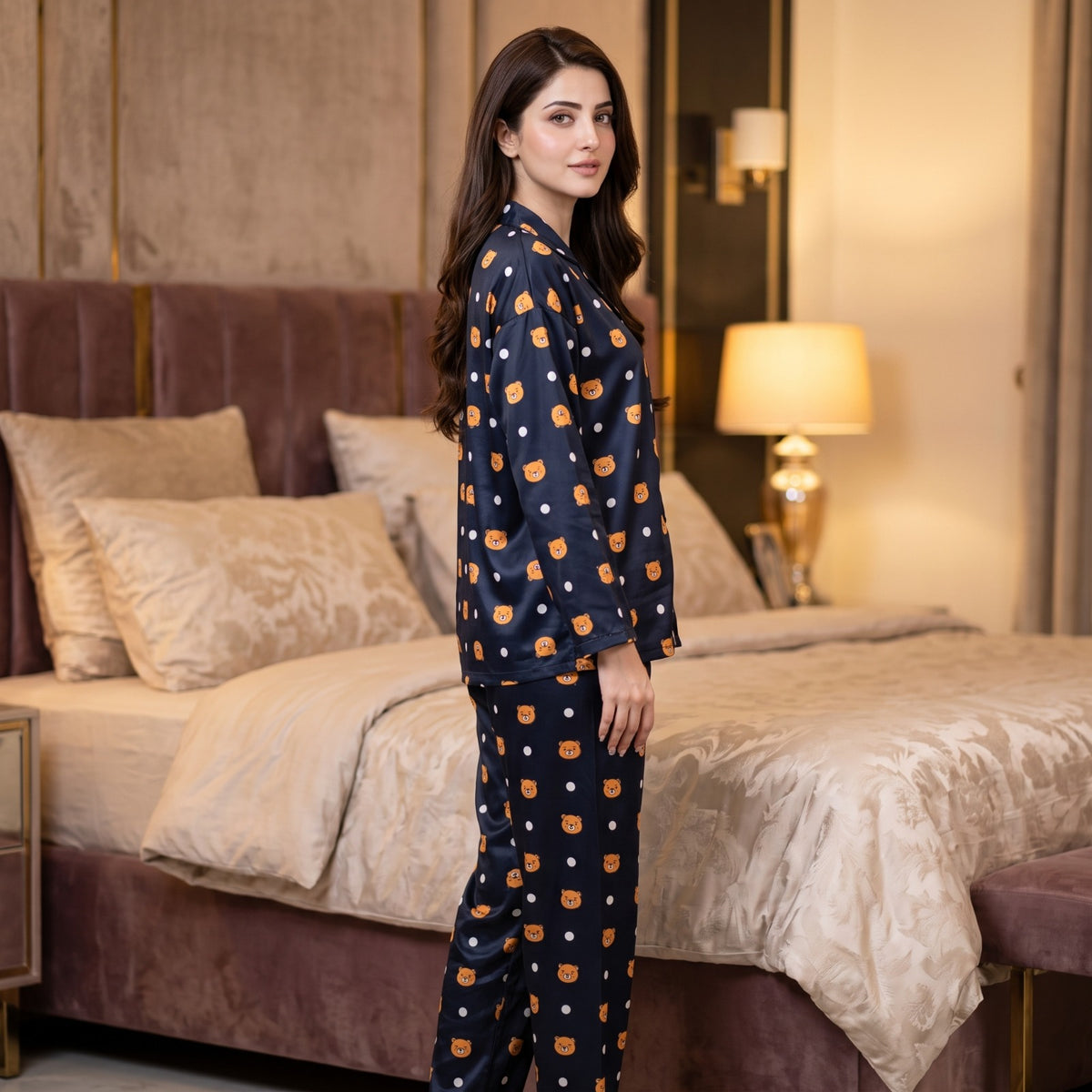 Comfortable Cotton Pajama Set - Dark Blue