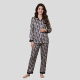 Fancy Silk Pajama Set - Black