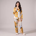 Floral Ladies Pajama Set - Mustard