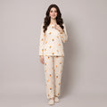 Comfortable Cotton Pajama Set - Orange Print