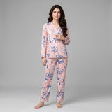 White Floral Ladies Pajama Set