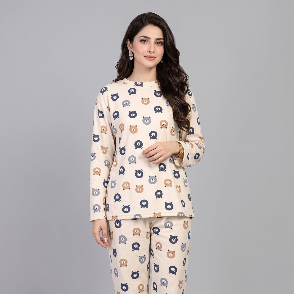 Comfortable Cotton Pajama Set -off white