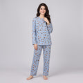 Comfortable Cotton Pajama Set - Gray Marshmallow Print